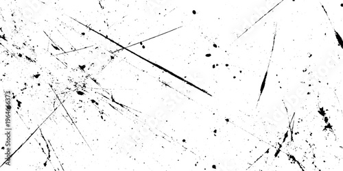 Black scratches and splatters on white background vector graphic design element