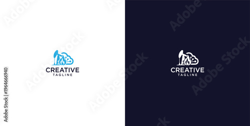 modern logo of innovative cloud software in the oil and gas sector