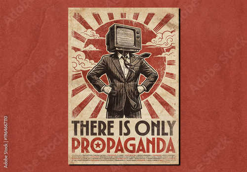 Dystopian Propaganda Vintage Poster Layout