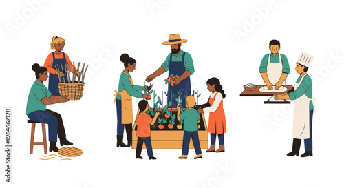 Sustainable Living & Community: Farm to Table Journey with Gardening, Basket Weaving, and Artisan Baking