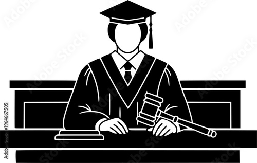 Courtroom icon set featuring judge, gavel, trial, defendant, witness, and jury
