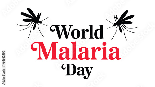 World Malaria Day illustration with mosquito symbol health awareness disease prevention concept global campaign april 25 medical modern flat vector design