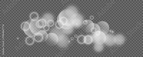 Bokeh circles on transparent background