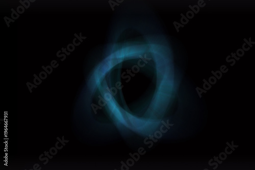 Glowing blue abstract rings with ethereal energy flow on dark background
