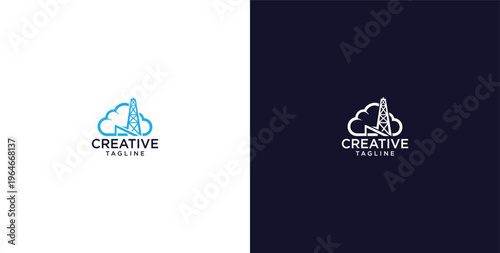 modern logo of innovative cloud software in the oil and gas sector