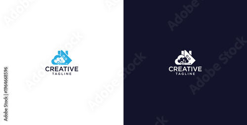 modern logo of innovative cloud software in the oil and gas sector