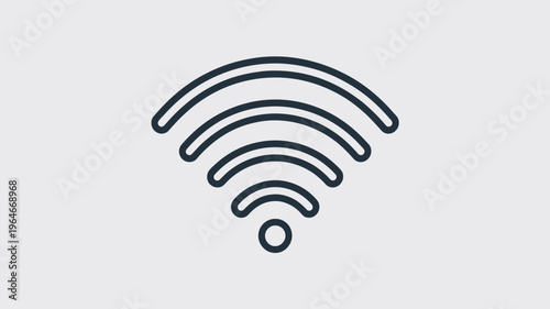 Minimalist wifi signal icon vector, wireless internet connection symbol, black outline network hotspot sign for web and mobile interface