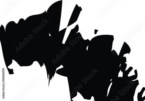 Dynamic abstract bright green shape against black background, graphic design element, brush stroke, modern design, graphic reso