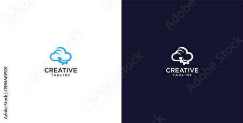modern logo of innovative cloud software in the oil and gas sector
