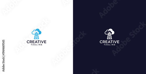 modern logo of innovative cloud software in the oil and gas sector