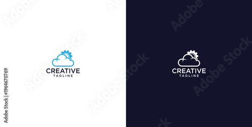 modern logo of innovative cloud software in the oil and gas sector