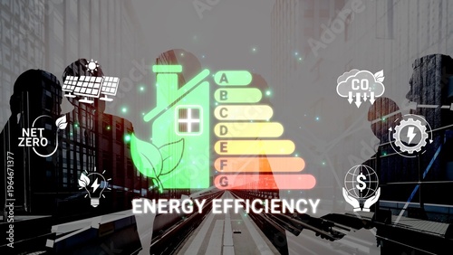 Schilderij op canvas Energetic Approach to Sustainable Home Improvement with Focus on Energy Efficien