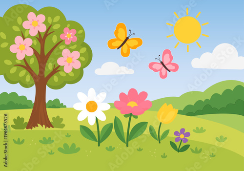 Primavera. Dibujo infantil sobre la primavera