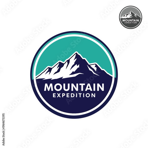 Mountain Expedition Emblem for Outdoor Adventure and Wilderness Exploration