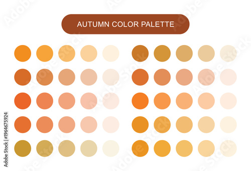 Autumn color palette includes orange brown and beige swatches. Seasonal earth tone color scheme for branding projects.