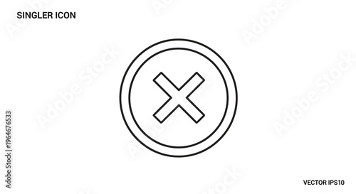 Black and white vector cancel icon.