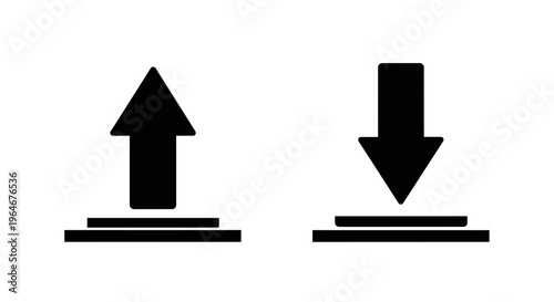 Up and down arrow symbols.