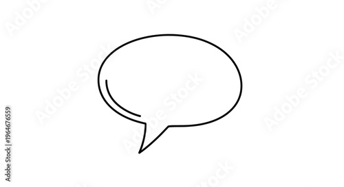 Black and white speech bubble icon.