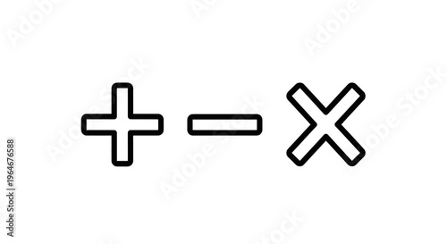 Plus minus and times signs.
