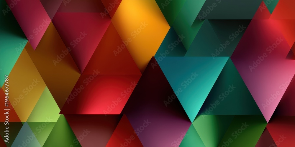 Fototapeta premium Dynamic Triangular Pattern with Bold Colors and Gradient Effects 