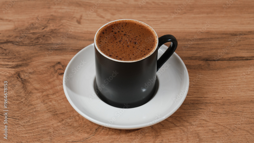 Fototapeta premium Hot chocolate black cup isolated