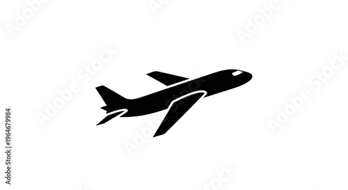 Airplane in the Sky: A sleek airplane silhouette ascends against the vast open sky, embodying travel, freedom, and the endless possibilities of flight.