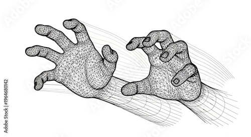 Two hands reaching out to each other.