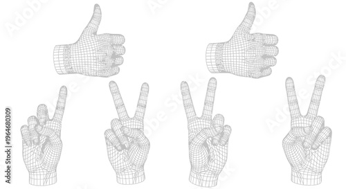 Hands making different gestures with fingers.