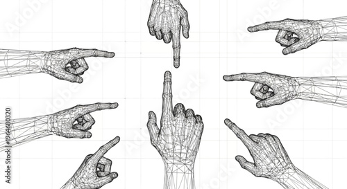 Hands pointing fingers in different directions.