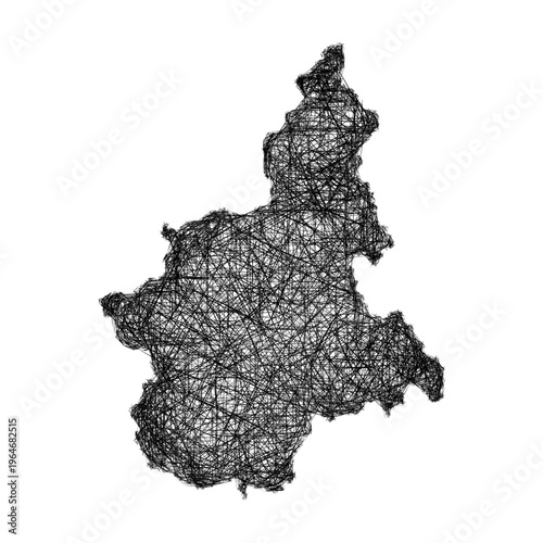 Sketch Piedmont outline map design