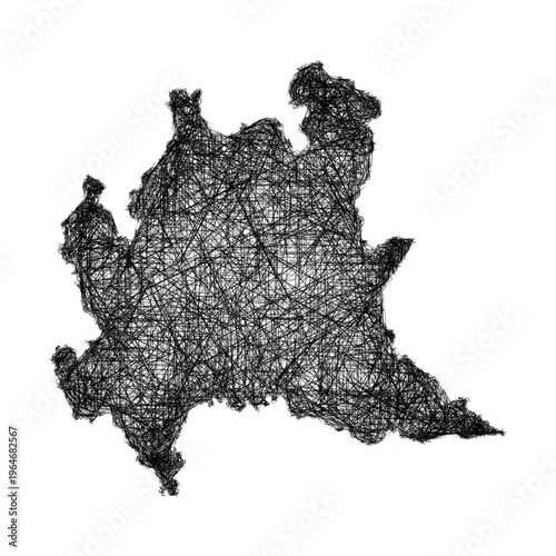 Sketch Lombardy outline map design
