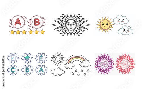 Weather with ratings and flowers weather sun clouds rainbow