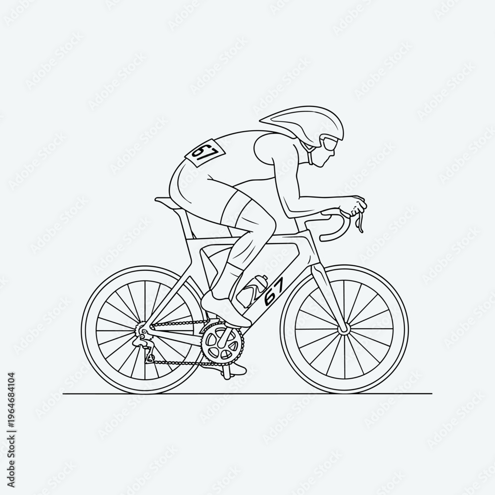 Obraz premium Cycling, bicycle, cyclist, sports, fitness, vector illustration