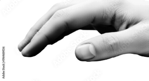 Halftone hand holding object vector illustration grip gesture minimal concept