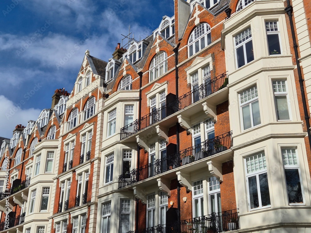 Fototapeta premium Close-up facade London of residential architecture