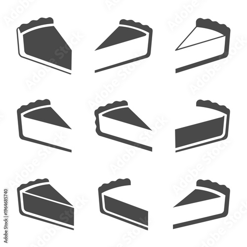 Black and white cheesecake slices arranged in a grid pattern