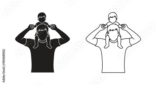 T-shirt design with child on shoulders Vector