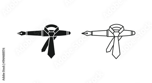 Ties and fountain pens Vector