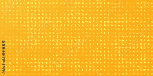 Yellow halftone pattern. Retro comic gradient background. Bright orange pixelated dotted texture overlay. Cartoon pop art faded gradient pattern. arts modern
