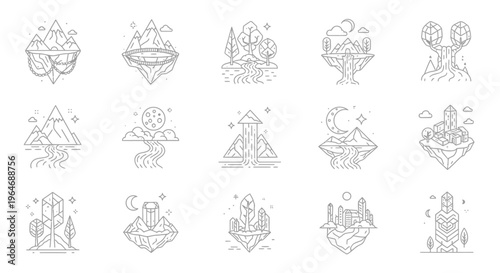 Various yoga poses line drawings.