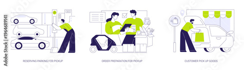 Curbside pickup isolated cartoon vector illustrations se