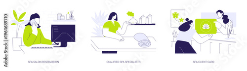 Spa salon business isolated cartoon vector illustrations se