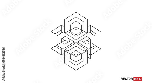 Geometric shapes hexagons vector design.
