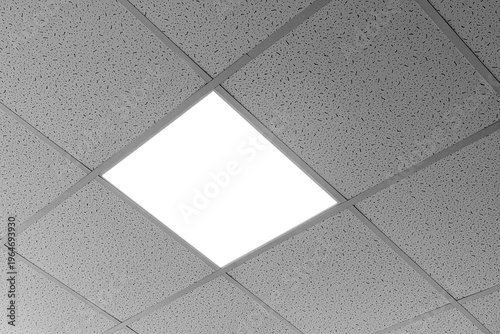 Fotografi Square light panel in a suspended ceiling