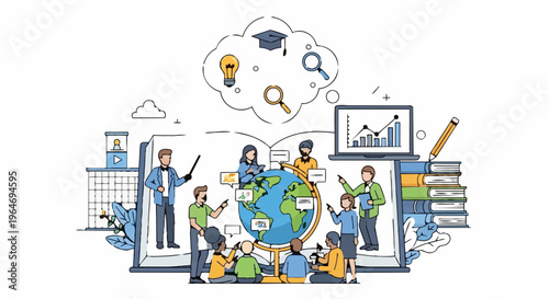 Global Education and Collaboration - A Diverse Group Learning Together.