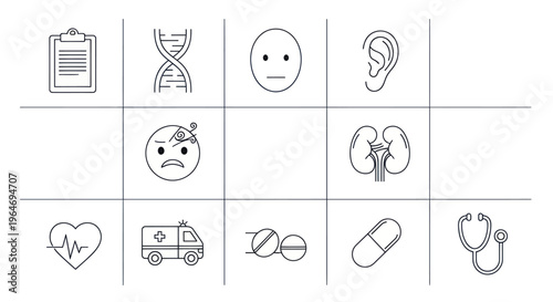 Medical Icons Set: Healthcare, Science, and Health Symbols