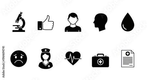 Medical Icons Set: Healthcare, Science, and Human Health Symbols