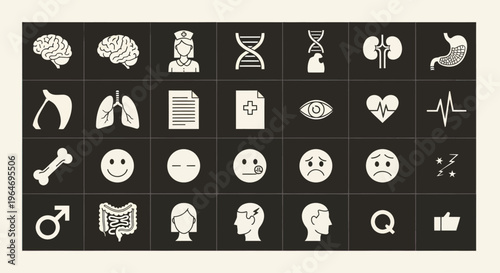 Medical Icons Set: Health, Science, and Technology Symbols