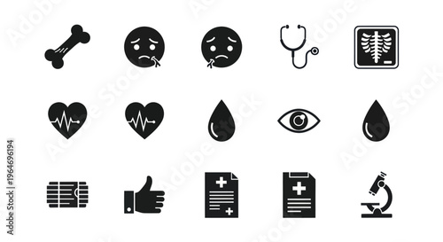 Medical Icons Set: Health, Science, and Care Symbols