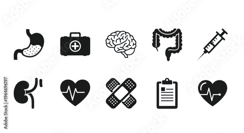Medical Icons Set: Health, Science, and Care Symbols